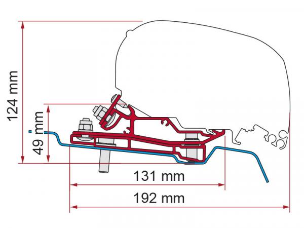 Fiamma Adapter F80s für Ford Transit H3 - L3 ab 2014 #98655Z145